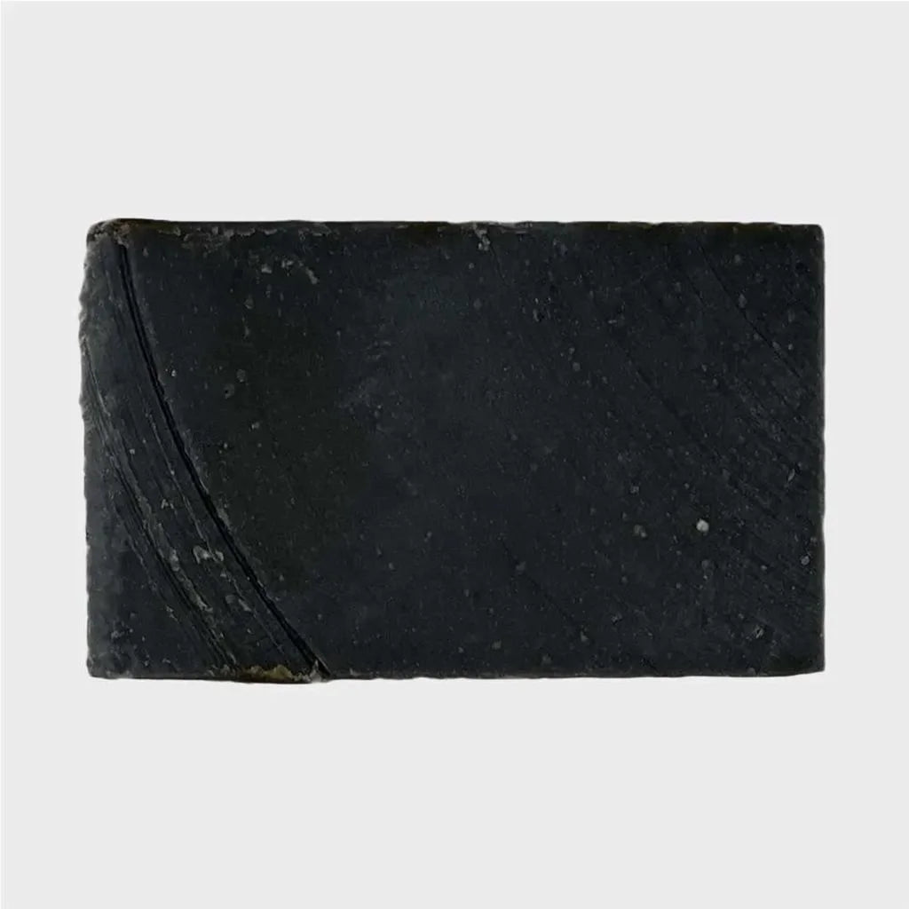 black colored bar soap
