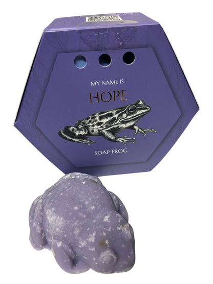 A blue lavender scented Soap Toad