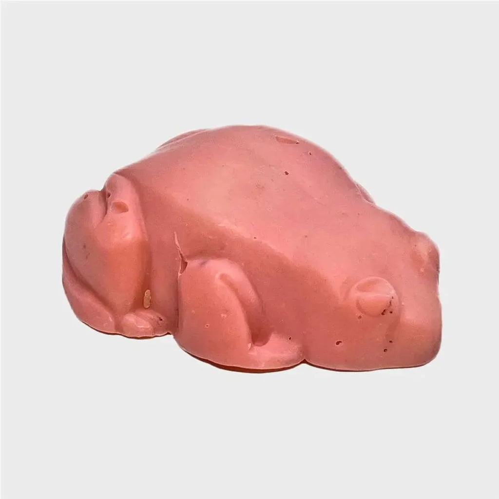 katia the frog, frog shaped soap pink colored soap