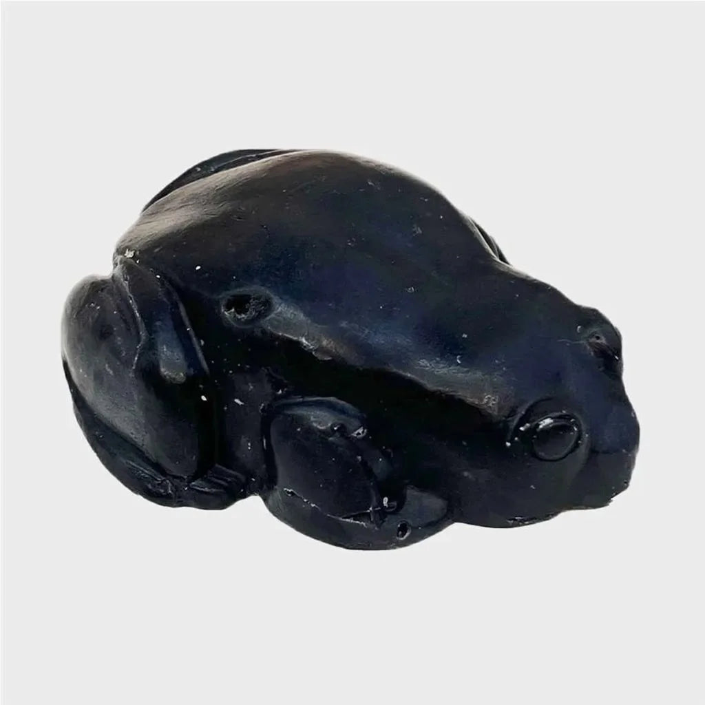 douglas the frog, frog shaped bar soap, black color