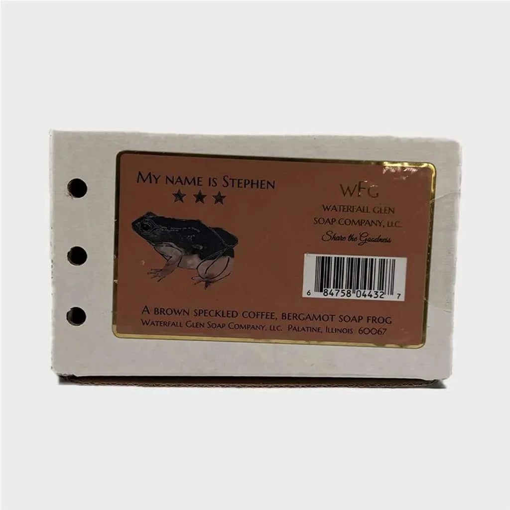 stephen the frog, frog shaped soap packaging box